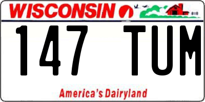 WI license plate 147TUM
