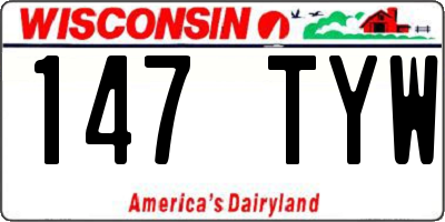WI license plate 147TYW