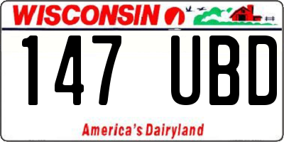 WI license plate 147UBD