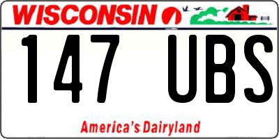 WI license plate 147UBS
