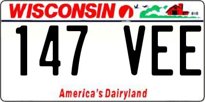 WI license plate 147VEE