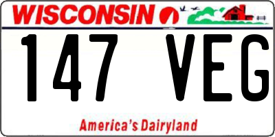 WI license plate 147VEG