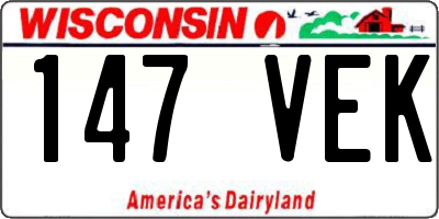 WI license plate 147VEK
