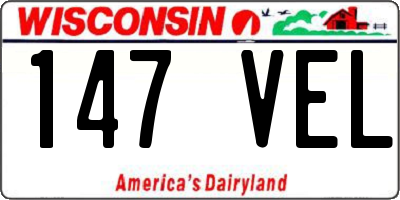 WI license plate 147VEL