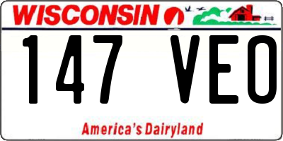 WI license plate 147VEO