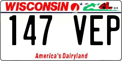 WI license plate 147VEP