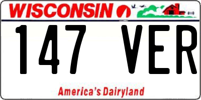 WI license plate 147VER