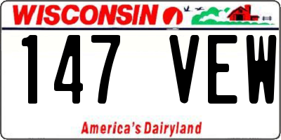 WI license plate 147VEW