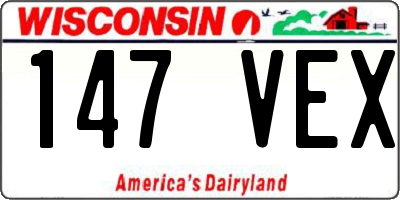 WI license plate 147VEX