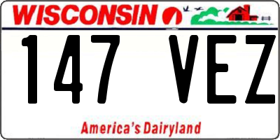 WI license plate 147VEZ