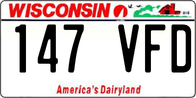 WI license plate 147VFD
