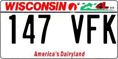 WI license plate 147VFK