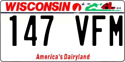 WI license plate 147VFM