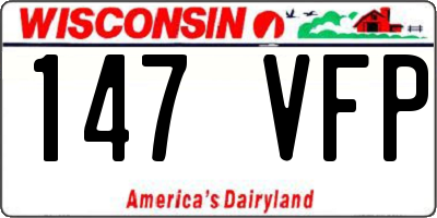 WI license plate 147VFP