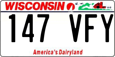 WI license plate 147VFY