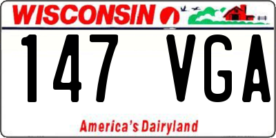 WI license plate 147VGA