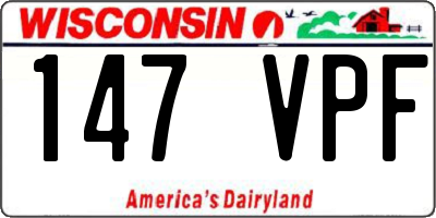 WI license plate 147VPF