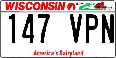 WI license plate 147VPN