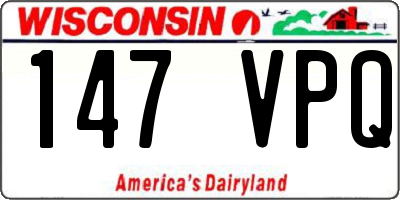 WI license plate 147VPQ