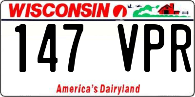 WI license plate 147VPR