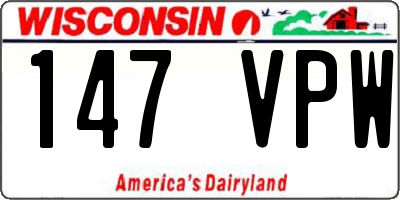 WI license plate 147VPW