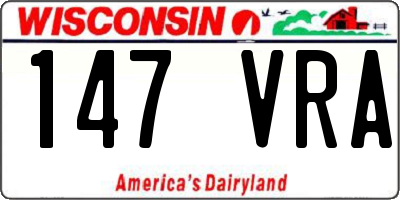 WI license plate 147VRA