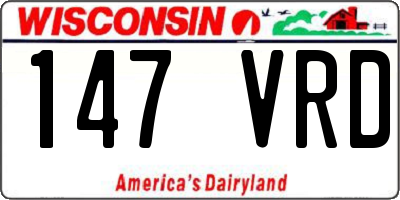 WI license plate 147VRD