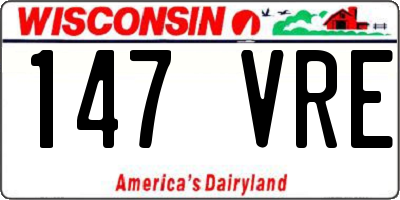 WI license plate 147VRE