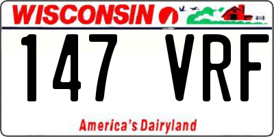 WI license plate 147VRF