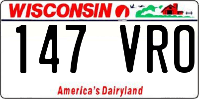 WI license plate 147VRO