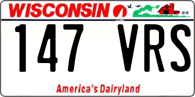 WI license plate 147VRS