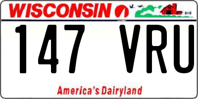 WI license plate 147VRU
