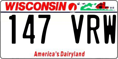 WI license plate 147VRW