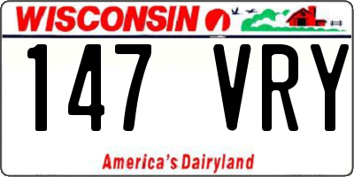 WI license plate 147VRY