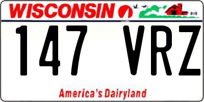 WI license plate 147VRZ