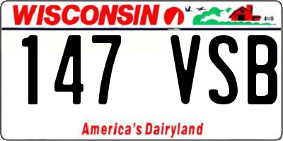 WI license plate 147VSB