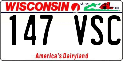 WI license plate 147VSC