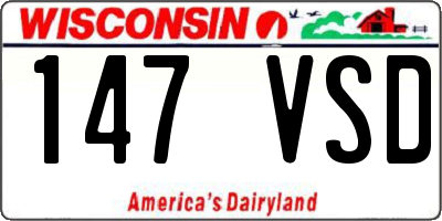 WI license plate 147VSD