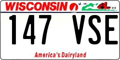 WI license plate 147VSE
