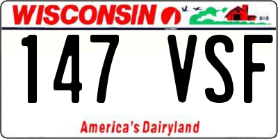 WI license plate 147VSF