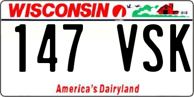 WI license plate 147VSK