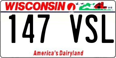 WI license plate 147VSL