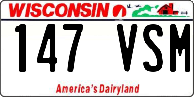 WI license plate 147VSM