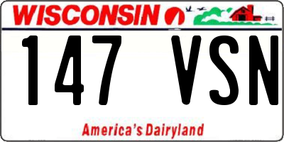 WI license plate 147VSN