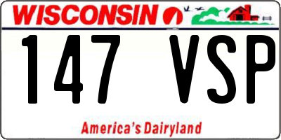 WI license plate 147VSP