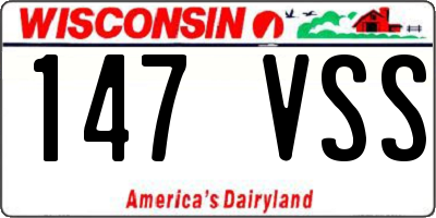 WI license plate 147VSS