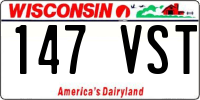WI license plate 147VST