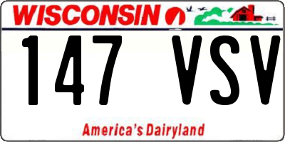 WI license plate 147VSV