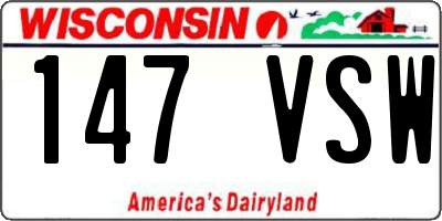 WI license plate 147VSW