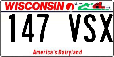 WI license plate 147VSX